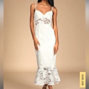 Ivory lace midi dress